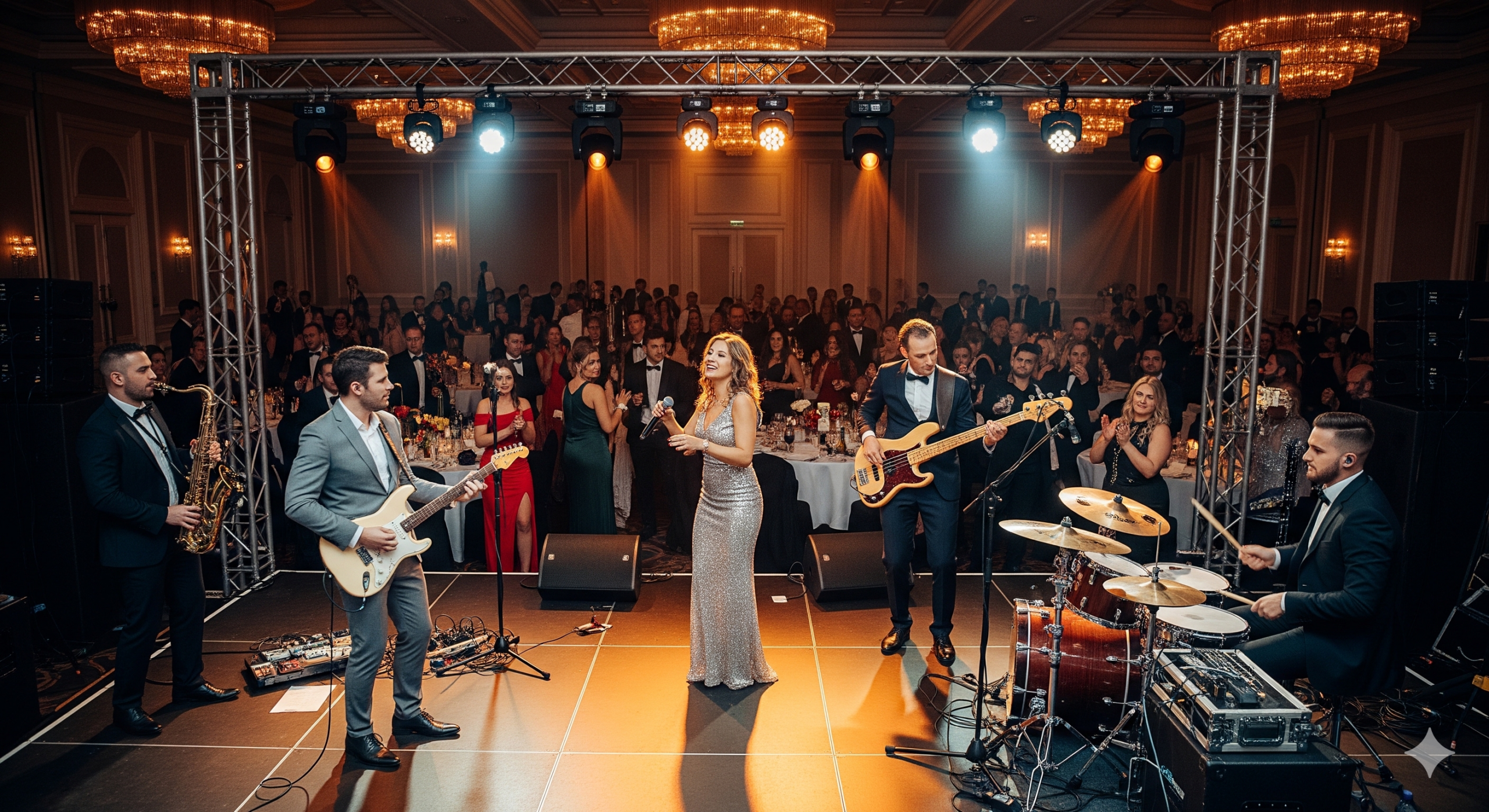 Liveband spielt auf einer Hochzeit