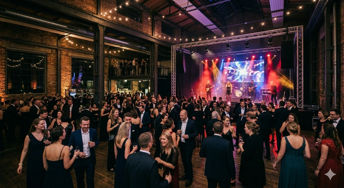 Liveband auf einer Bühne bei einem Firmenevent